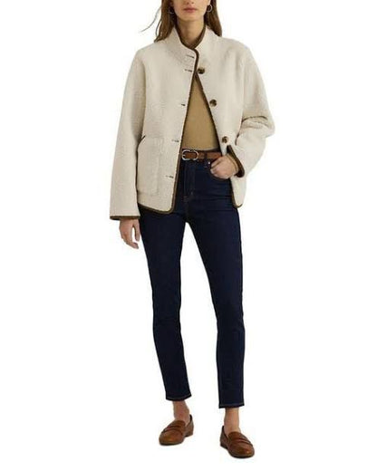 Jaqueta Faux Shearling Boxy Jacket Ralph Lauren