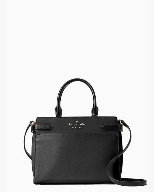 Bolsa Kate Spade Staci Medium Satchel Saffiano Black