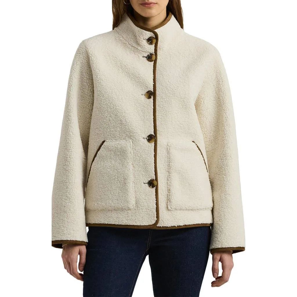 Jaqueta Faux Shearling Boxy Jacket Ralph Lauren